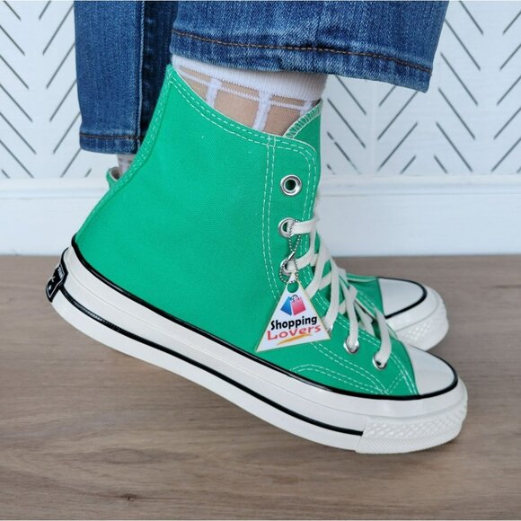 ⭐Converse Chuck Taylor All Star Hi Canvas 10 Womens Shoes Sneaker Green A08613F⭐ - Picture 1 of 13